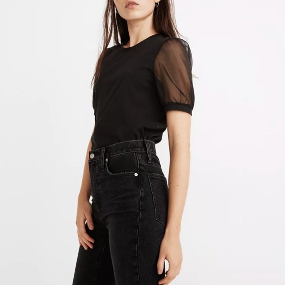 Madewell Sheer-Sleeve Knit Top - Picture 3 of 5